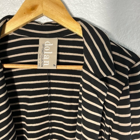 Anthropologie Dolan Left Coast Black and Tan Striped Jacket Blazer Womens Medium - Picture 5 of 10